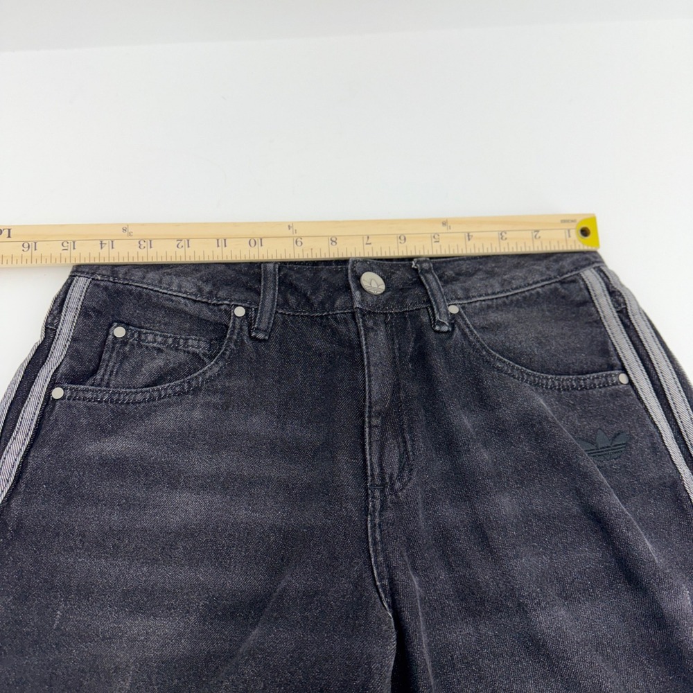 Adidas Y2K Pants Women Size 26/30‎ Black Originals Adicolor Denim Adilenium New - Picture 11 of 15